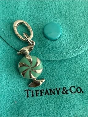 🩵 Tiffany & Co. Bon Bon Candy
Charm in Blue Enamel and
Sterling Silver